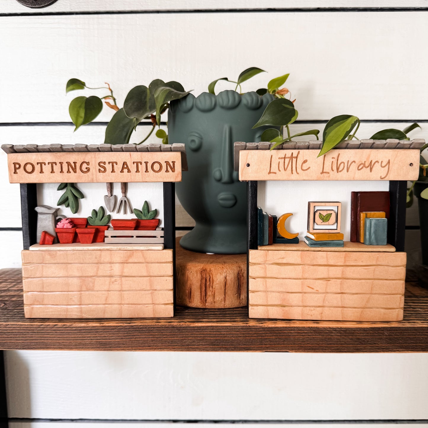 Wood Cart Shelf Sitters
