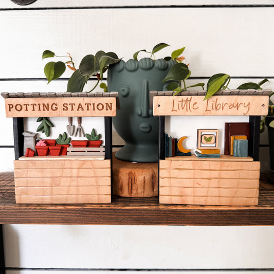 Wood Cart Shelf Sitters
