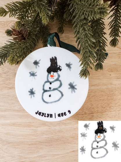 Keepsake Kids Drawing Tree Ornament | Personalized Christmas Gift | Keepsake Gift | Kid's Artwork